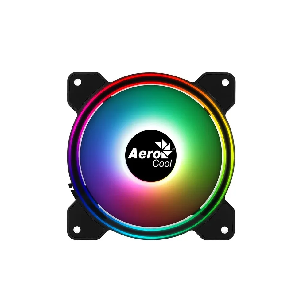 Kit 3 Unidades Cooler Fan Aerocool Saturn 12F ARGB 120mm Rainbow Enderecavel Preto